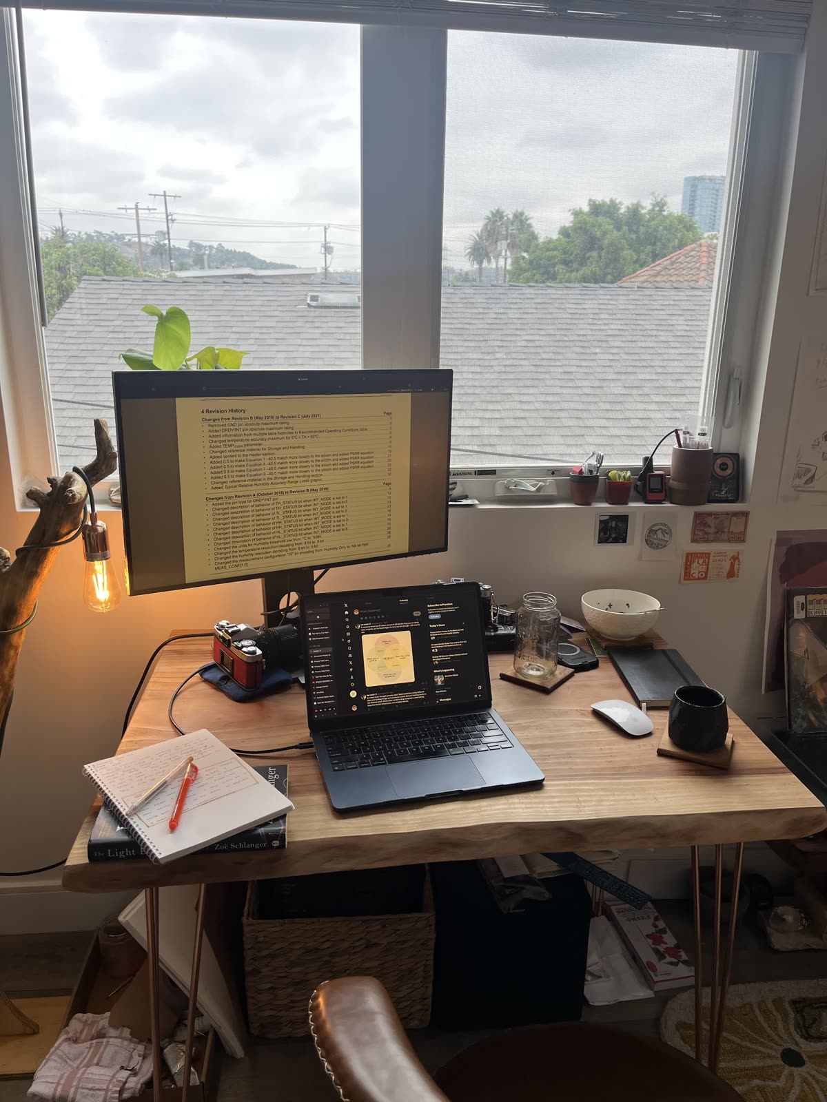 Redwood desk work view
